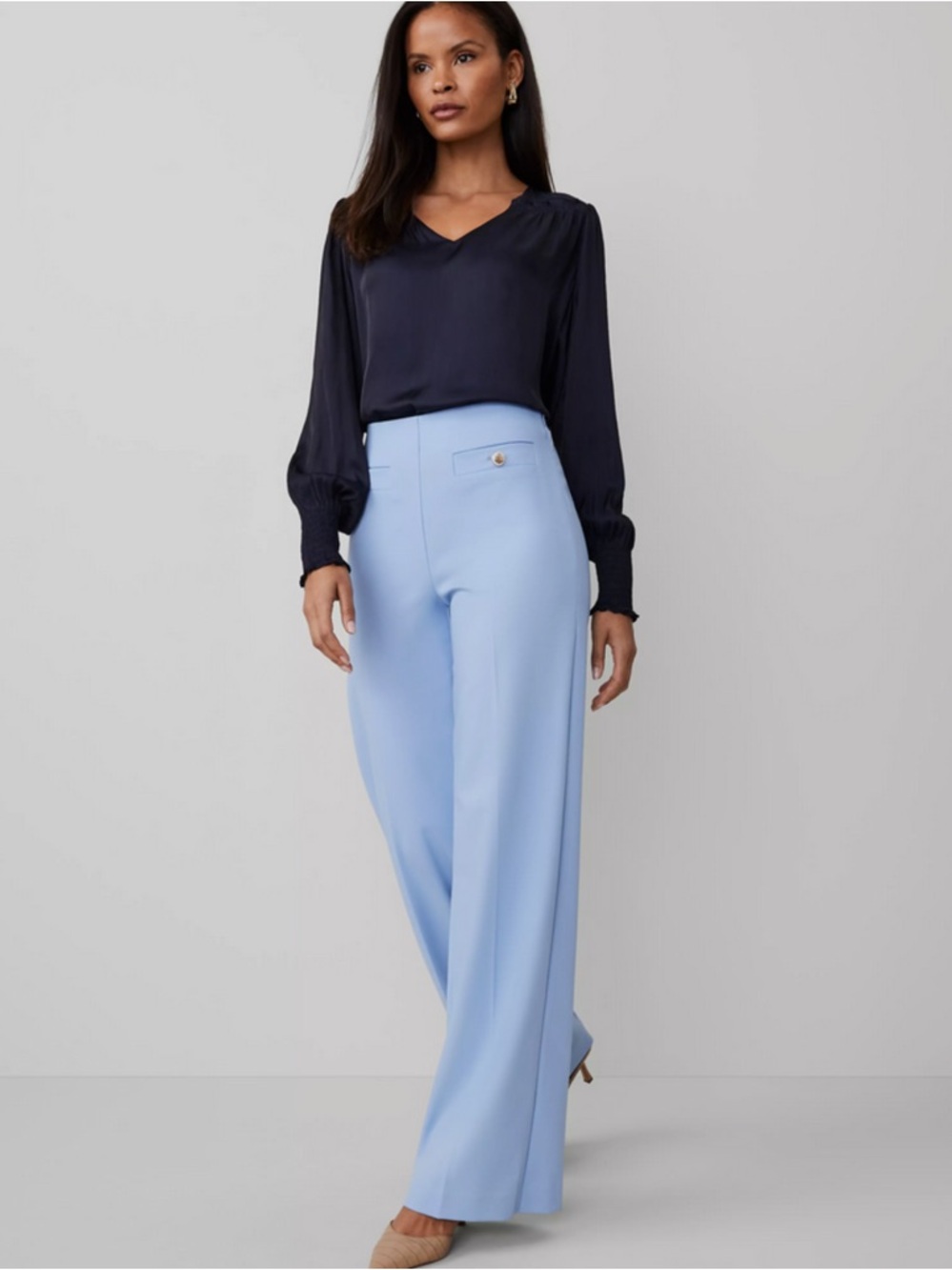 Ann Taylor sailor pants larimar blue size 4 and excellent condition